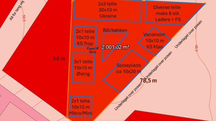 Teltplan til Kong Svend gruppe SL26